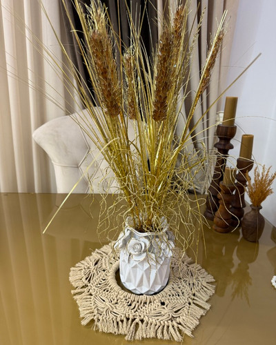 رومیزی گرد مکرومه